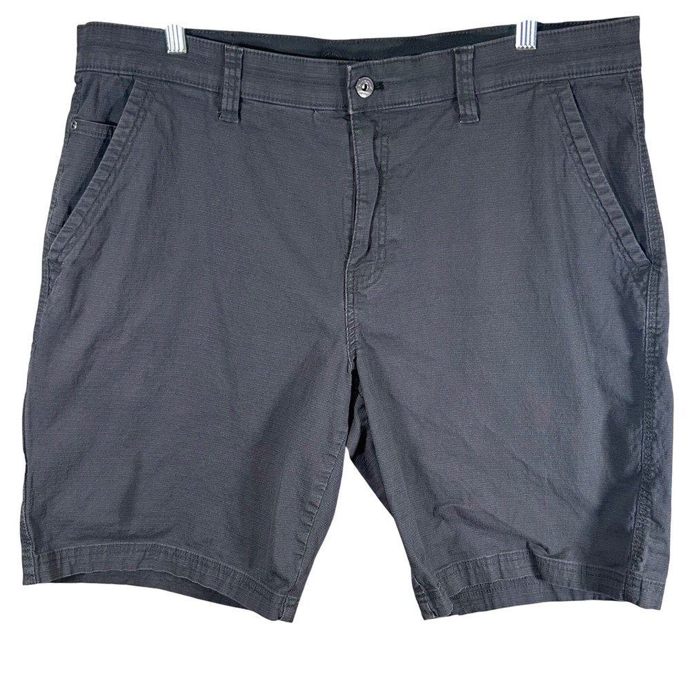 Weatherproof Mens Grey Shadow Textured Flat Front Shorts Size 38